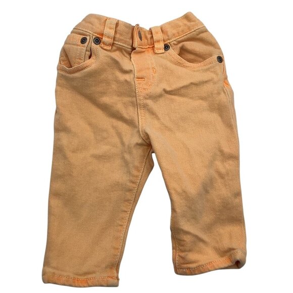 Bowery Skinny Baby Girl Orange Jeans Size 9M With Elastic Waist - Picture 1 of 9